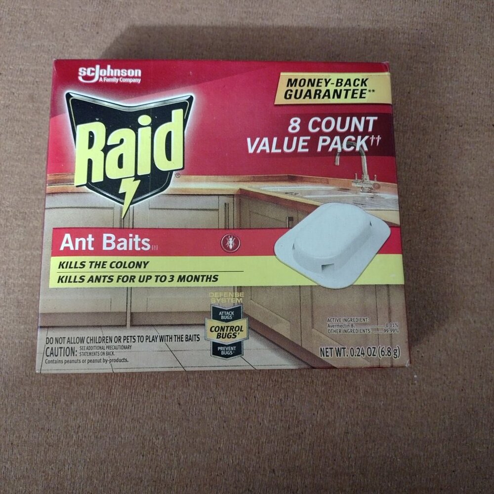 Raid Ant Baits 8 Count Value Pack With Defense System-NEW